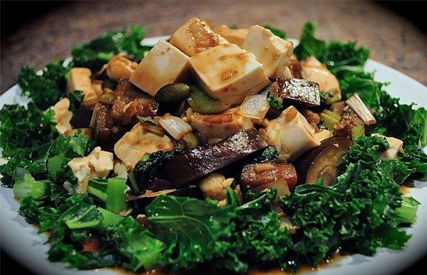 
          
            Kale & Tofu Stir Fry with Crunchy Miso Ginger Dressing - Clearspring
          
        
