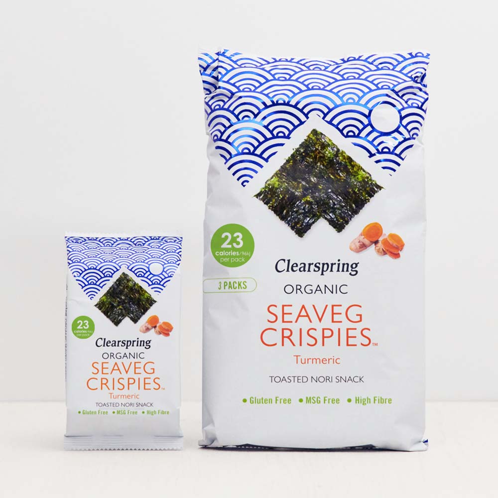Clearspring Organic Seaveg Crispies - Turmeric (Crispy Seaweed Thins) (16 Pack)