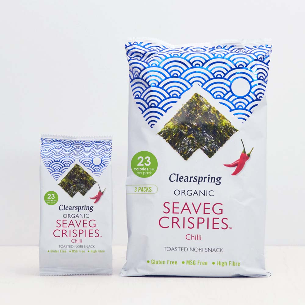 Clearspring Organic Seaveg Crispies - Chilli (Crispy Seaweed Thins) (16 Pack)