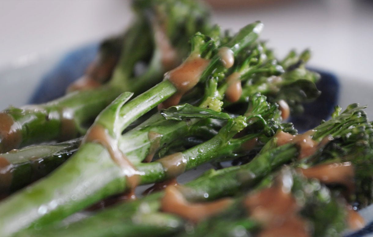 
          
            Char-grilled Tenderstem Broccoli with Whole Tahini Sauce - Clearspring
          
        