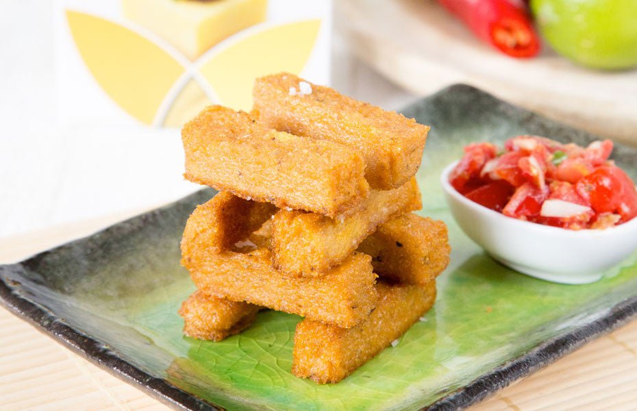 
          
            Cheezy Baked Polenta Chips With A White Miso Salsa - Clearspring
          
        