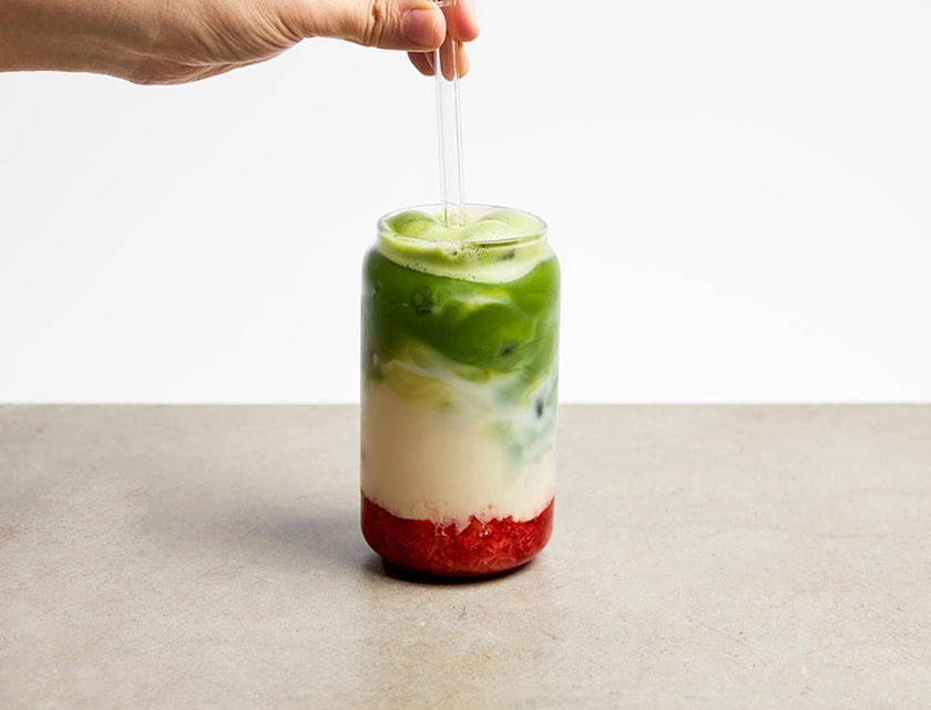 Clearspring Recipe - Strawberry Matcha Latte - Iced
