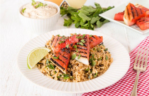 
          
            Mixed Rice, Griddled Watermelon & Mint Salad - Clearspring
          
        