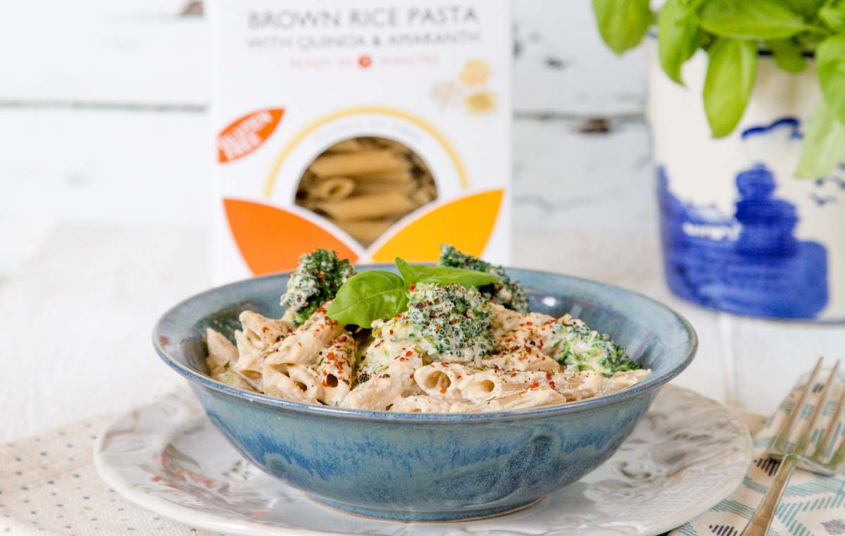 
          
            Gluten Free Brown Rice Pasta with Creamy Tofu Sauce - Clearspring
          
        