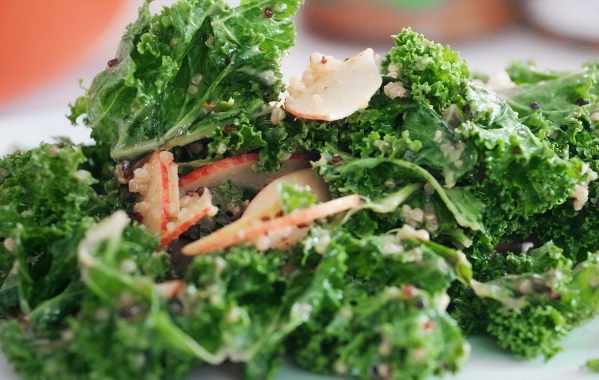 
          
            Kale & Apple Salad with Chickpea Miso Dressing - Clearspring
          
        