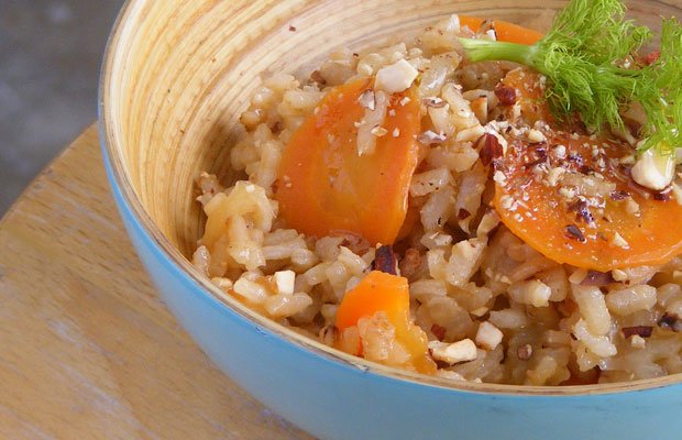 
          
            Fennel, Carrot & Roasted Almonds Risotto - Clearspring
          
        