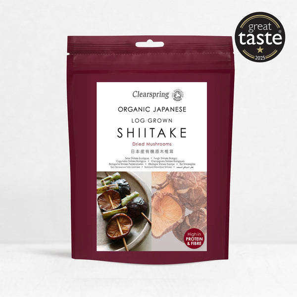 Organic Japanese Shiitake Mushrooms - Dried | Clearspring