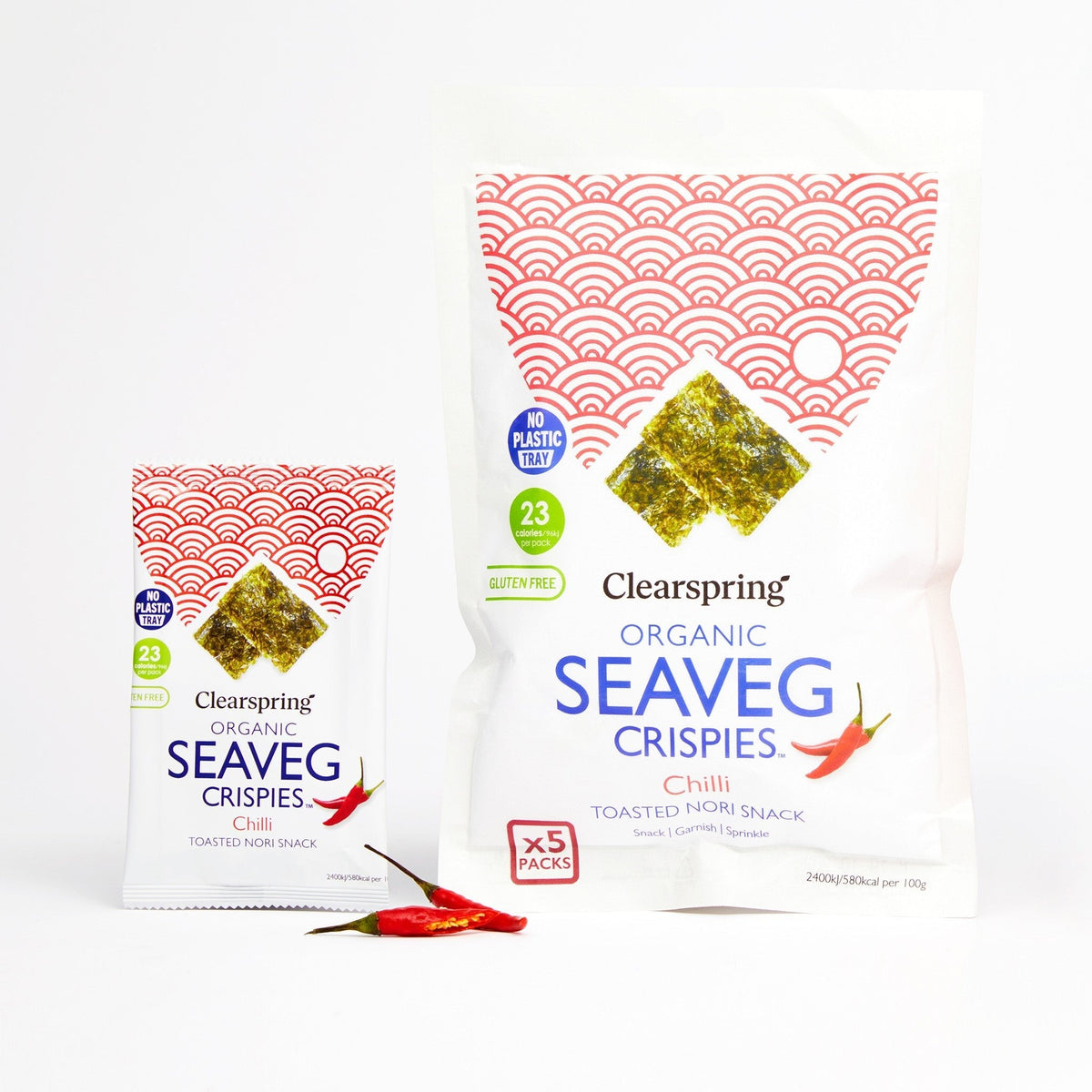 Clearspring Organic Seaveg Crispies Multipack - Chilli (Crispy Seaweed Thins) (6 Pack)