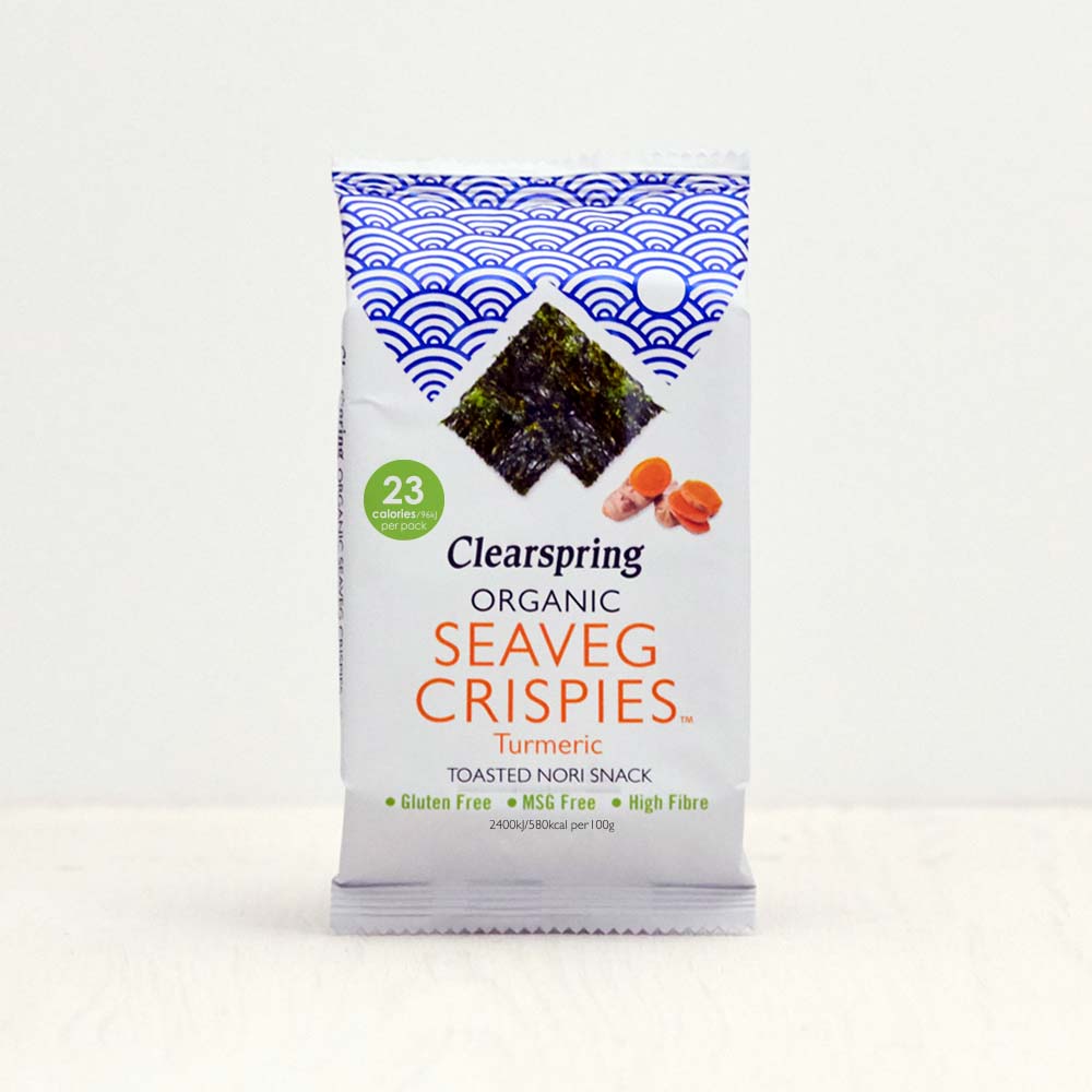 Clearspring Organic Seaveg Crispies - Turmeric (Crispy Seaweed Thins)