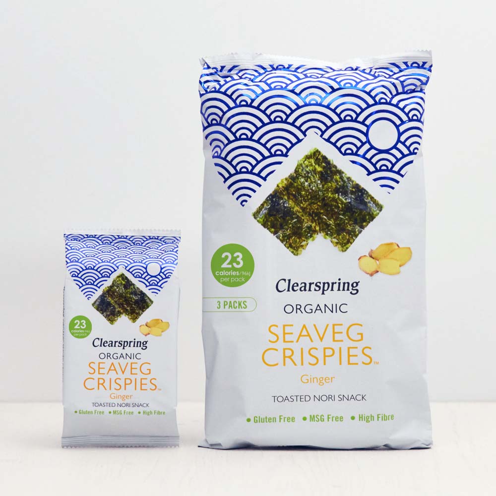 Clearspring Organic Seaveg Crispies - Ginger (Crispy Seaweed Thins) (16 Pack)