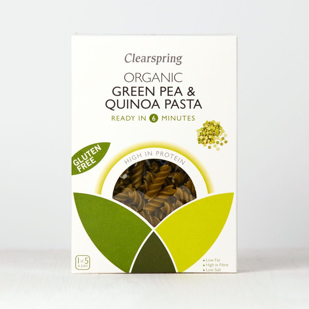 Clearspring Organic Gluten Free Green Pea & Quinoa Pasta (8 Pack)