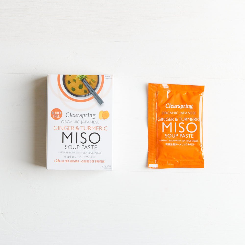 Clearspring Organic Instant Miso Soup Paste - Ginger &amp; Turmeric (8 Pack)