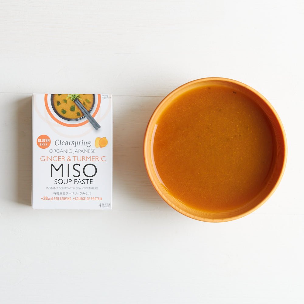 Clearspring Organic Instant Miso Soup Paste - Ginger &amp; Turmeric (8 Pack)