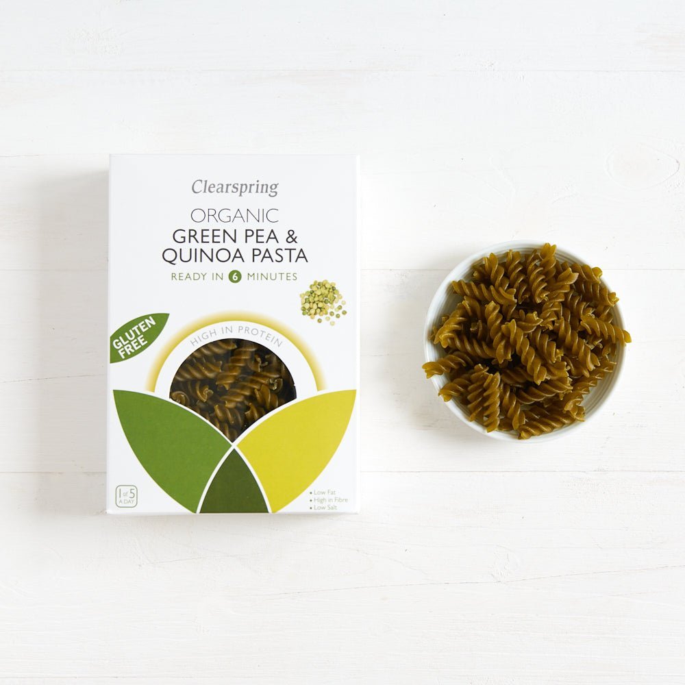 Clearspring Organic Gluten Free Green Pea & Quinoa Pasta (8 Pack)