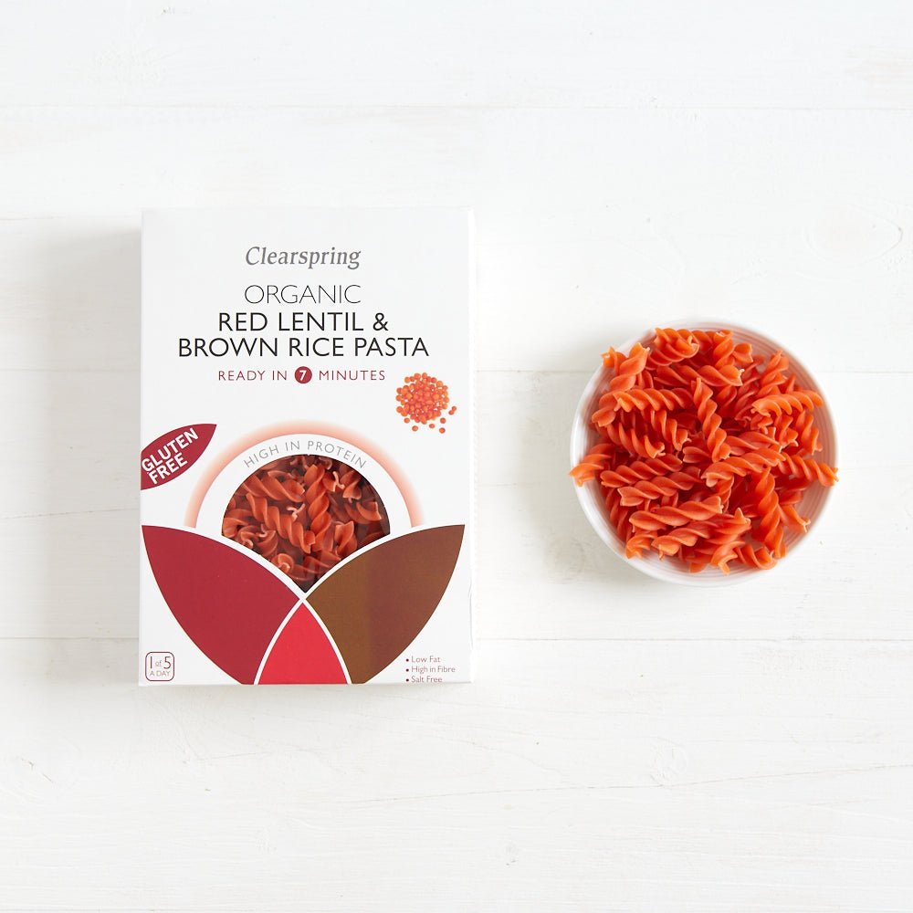 Clearspring Organic Gluten Free Red Lentil & Brown Rice Pasta