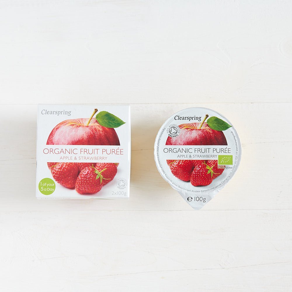 Clearspring Organic Fruit Purée - Apple &amp; Strawberry (12 Pack)