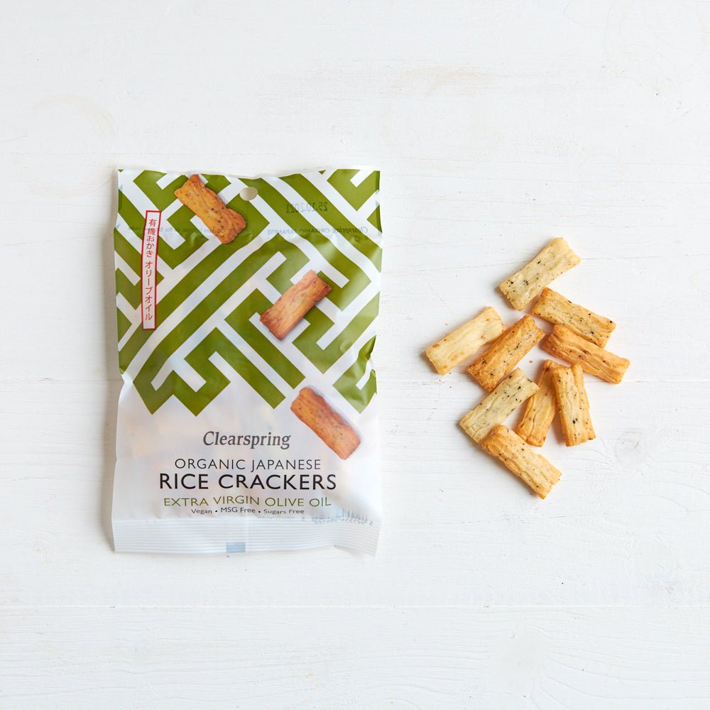 Clearspring Organic Japanese Rice Crackers - Extra Virgin Olive Oil