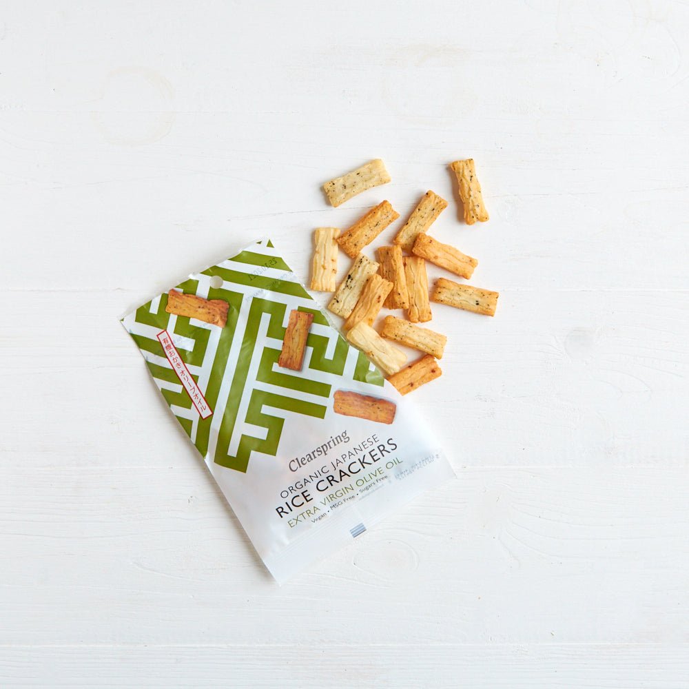 Clearspring Organic Japanese Rice Crackers - Extra Virgin Olive Oil