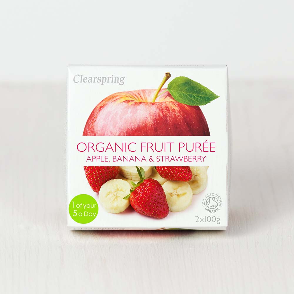Clearspring Organic Fruit Purée - Apple, Banana &amp; Strawberry