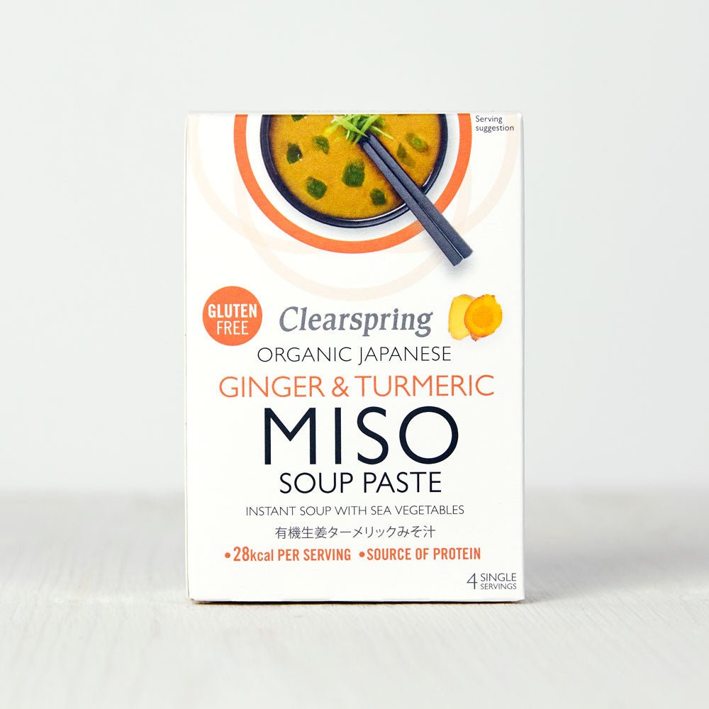 Clearspring Organic Instant Miso Soup Paste - Ginger &amp; Turmeric (8 Pack)