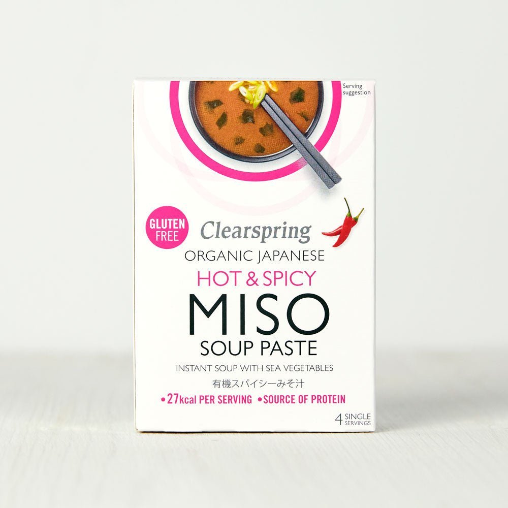 Clearspring Organic Instant Miso Soup Paste - Hot &amp; Spicy (8 Pack)