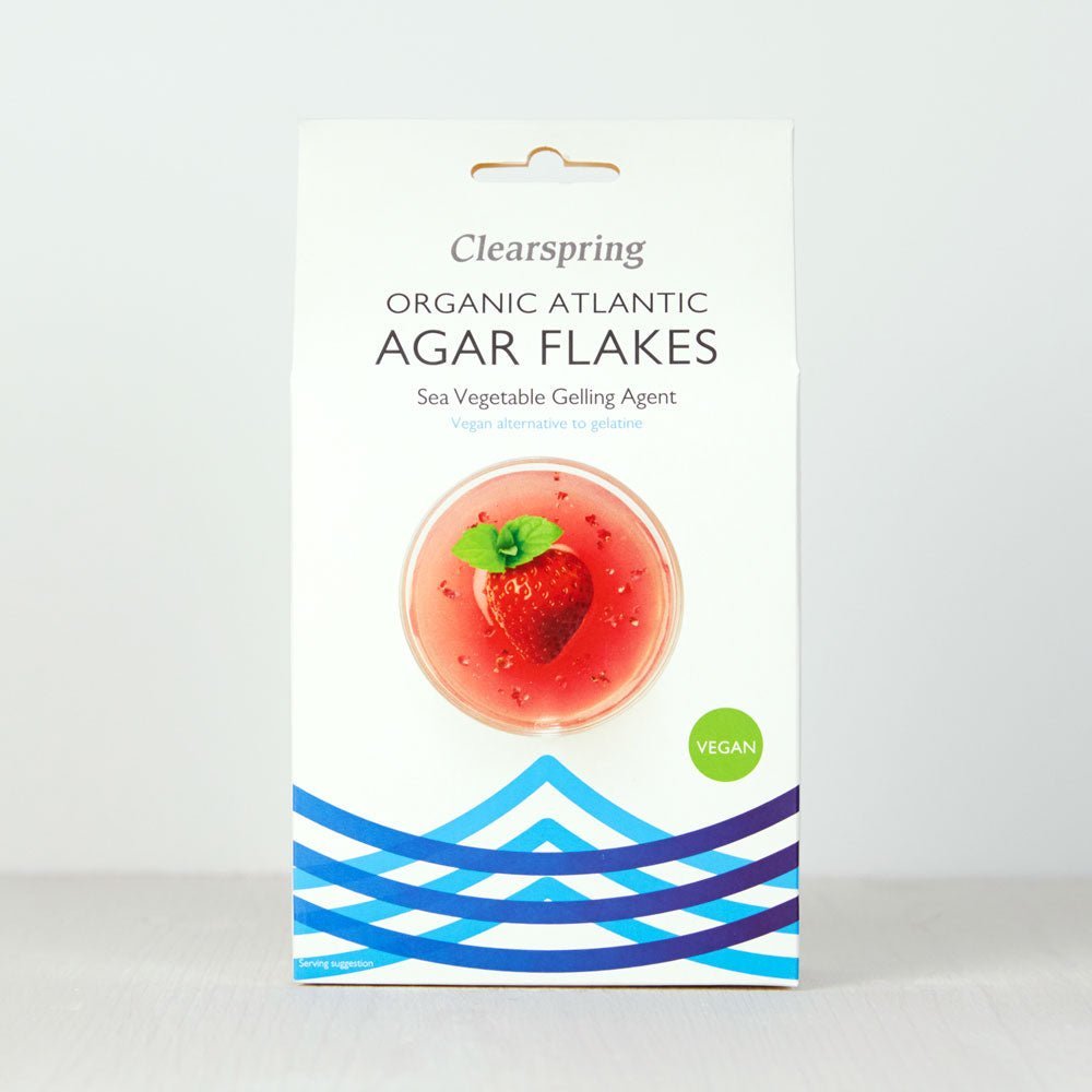Clearspring Organic Atlantic Agar Flakes - Sea Vegetable Gelling Agent (8 Pack)