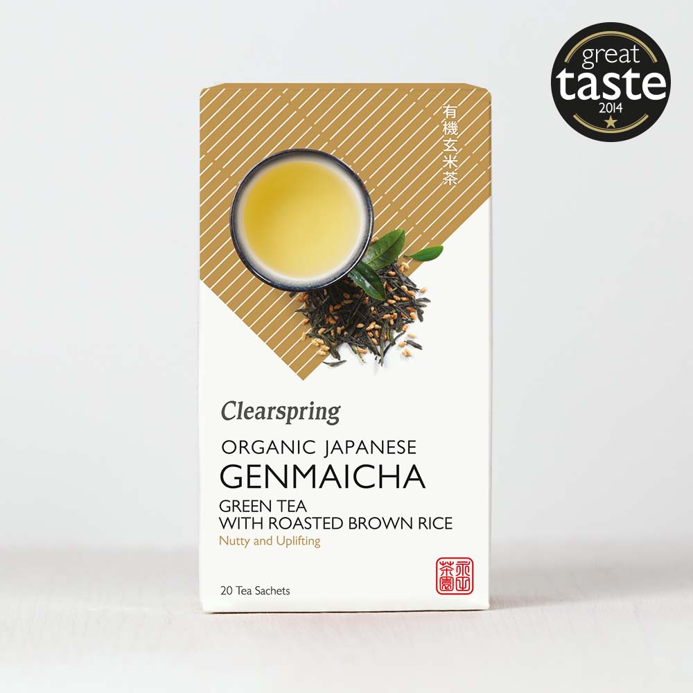 Clearspring Organic Japanese Genmaicha - 20 Tea Sachets (4 Pack)