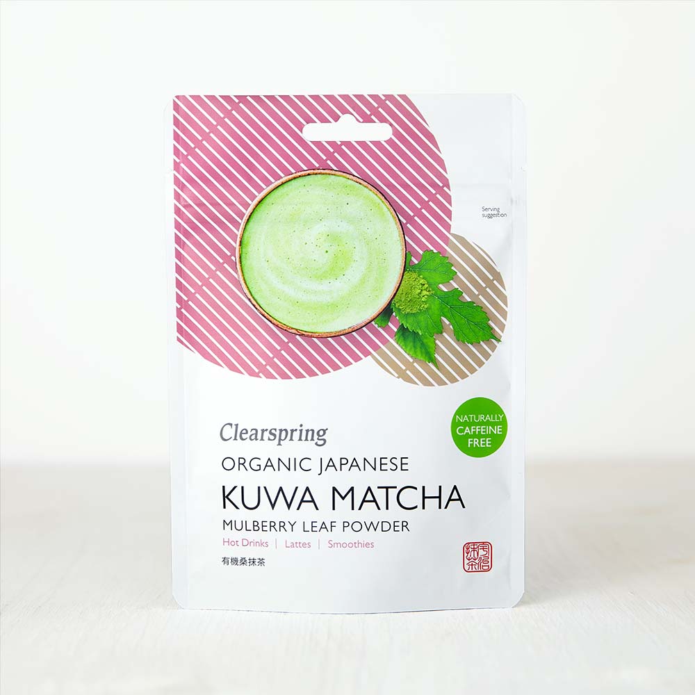Clearspring Organic Japanese Kuwa Matcha - Caffeine Free Mulberry Leaf Powder (10 Pack)