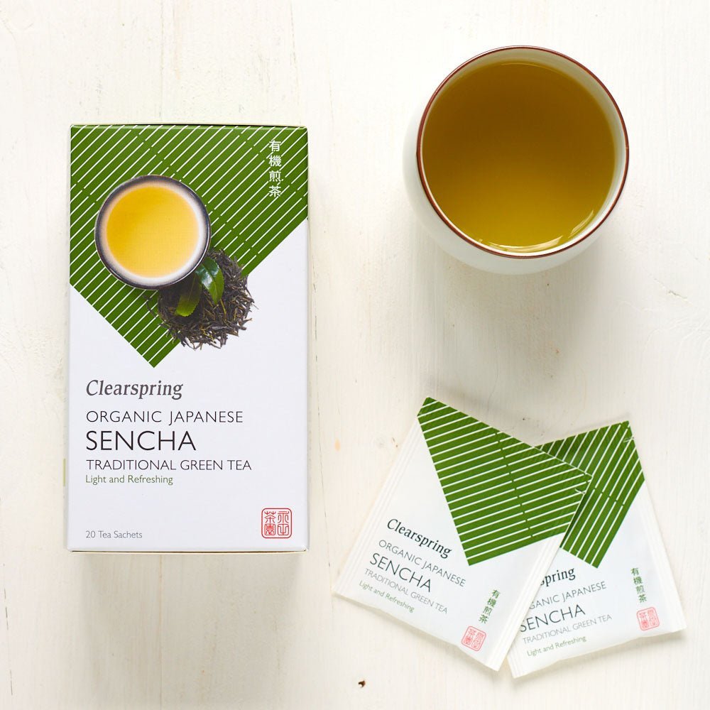 Clearspring Organic Japanese Sencha Green Tea - 20 Tea Sachets (4 Pack)