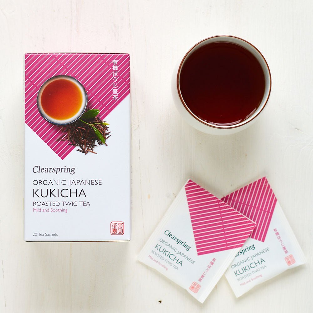 Clearspring Organic Japanese Kukicha - 20 Tea Sachets (4 Pack)