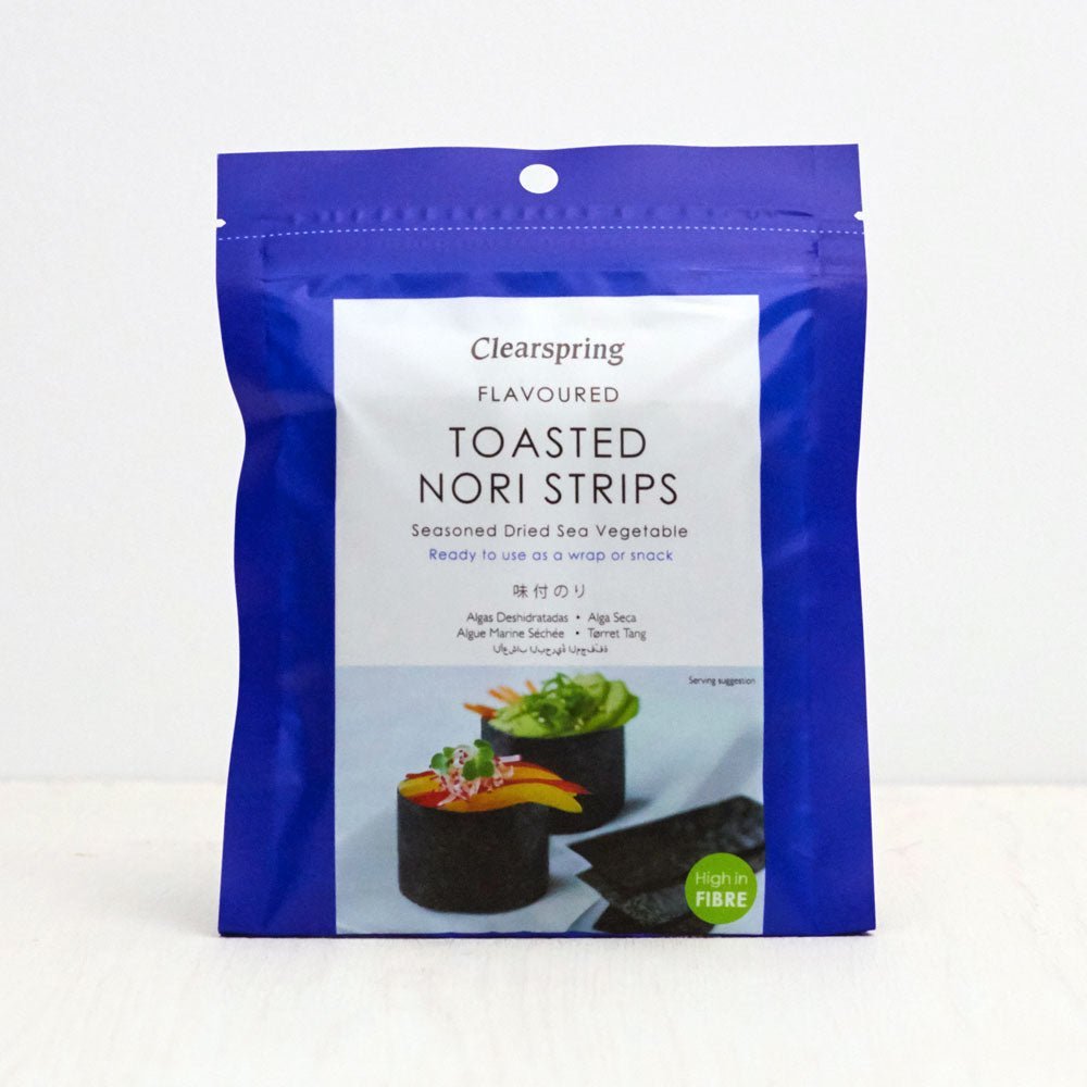 Clearspring Japanese Flavoured Toasted Nori Strips - Dried Sea Vegetable (12 Pack)