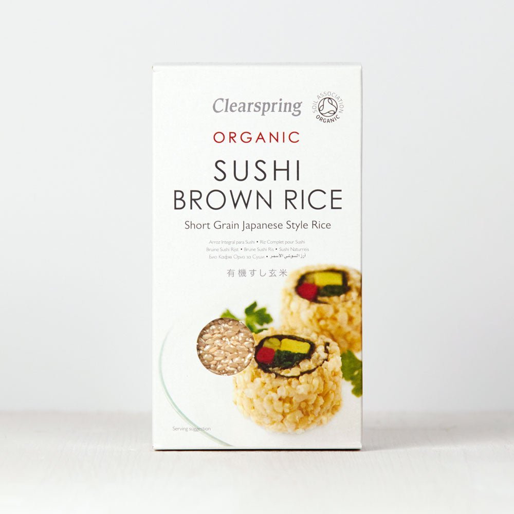 Clearspring Organic Sushi Brown Rice - Short Grain Japanese Style Rice (12 Pack)