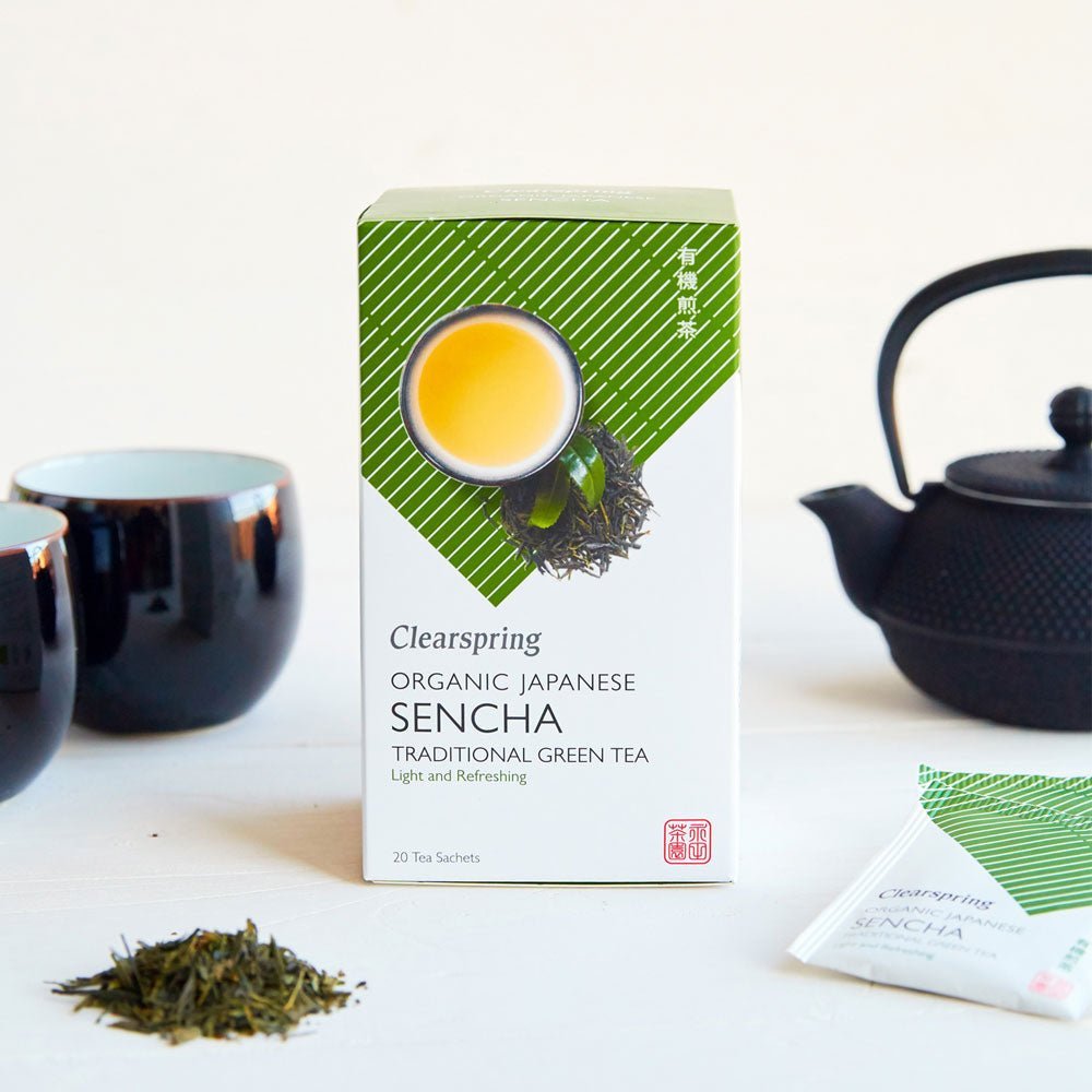 Clearspring Organic Japanese Sencha Green Tea - 20 Tea Sachets (4 Pack)