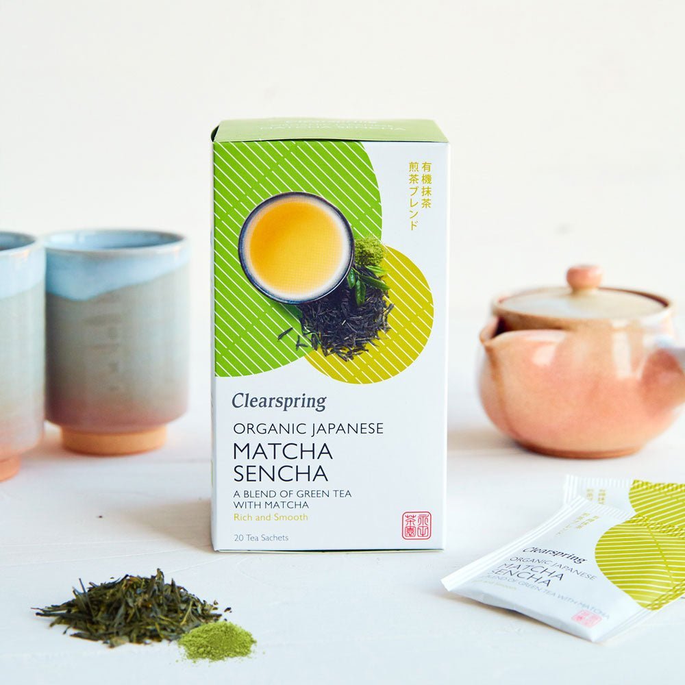 Clearspring Organic Japanese Matcha Sencha - 20 Tea Sachets (4 Pack)